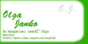 olga janko business card